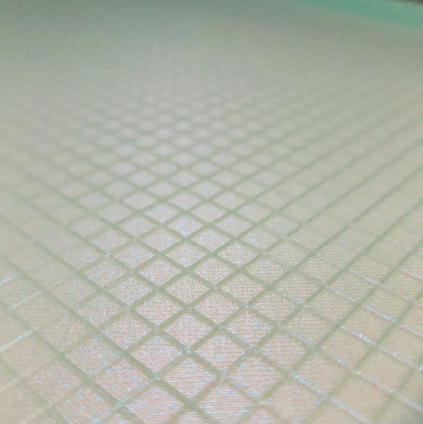 Iridescent rhinestone sheet with grid pattern for tumbler crafting and bling designs