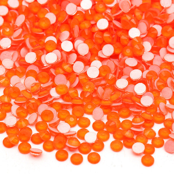 Neon Deep Orange Glass Rhinestones