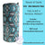 Decorative tumbler with geometric pattern on a blue background with text about a product kit.