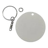 Round white glitter keychain blank with metal ring and chain for custom rhinestone designs