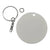 Round white glitter keychain blank with metal ring and chain for custom rhinestone designs