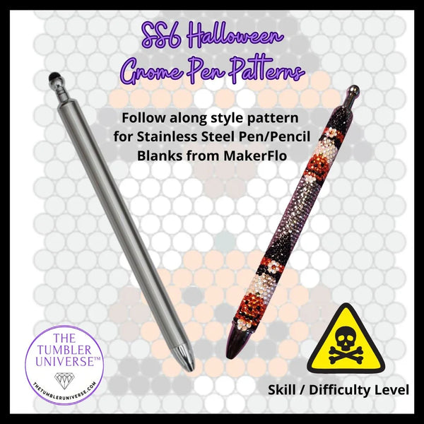 SS6 Halloween Gnome Pen Pattern for Stainless Steel Blanks – Rhinestone Craft Template