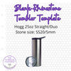 Blank rhinestone tumbler template for Hogg 25oz straight/duo, SS20/5mm stone size, grid layout