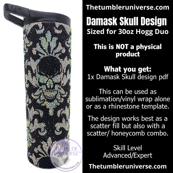 Damask Skull wrap 30oz Hogg Duo