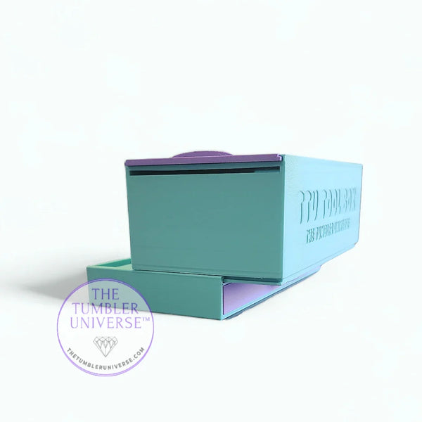 Teal and purple BTU Tool Box for rhinestone crafting by The Tumbler Universe