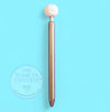 Rose gold rhinestone picker tool with smiley ball top for tumbler crafting and bling designs