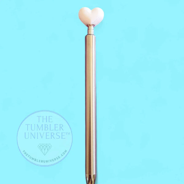 Heart-topped rhinestone applicator tool for crafting with flatback flipper design