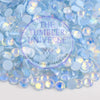 Iridescent blue rhinestones for crafting and tumblers, perfect for bling projects