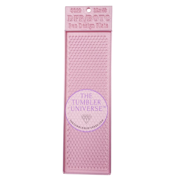 Pink rhinestone design plate for tumblers, SS10 size, 12x48 grid, by The Tumbler Universe