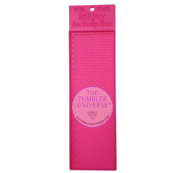 Pink InkJoy Pen Design Plate for rhinestone tumbler crafting by The Tumbler Universe