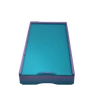 Teal rhinestone tumbler template with purple edges for crafting projects