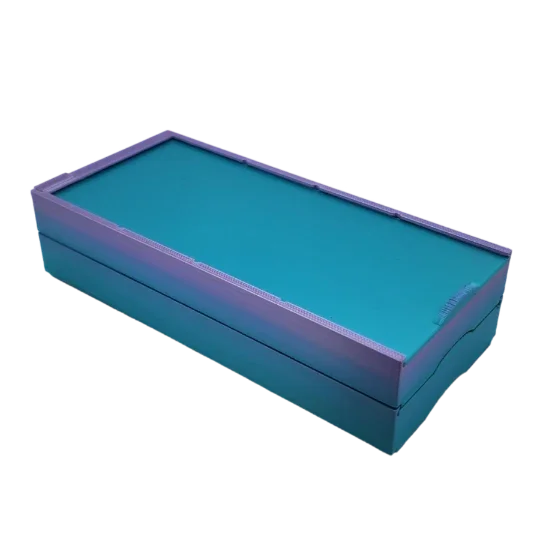 Teal and purple rhinestone tumbler template box for crafting