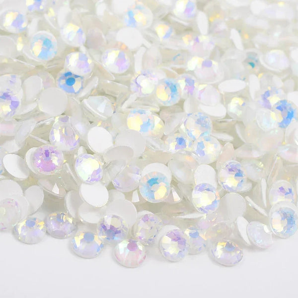 White opal luminous Glass Rhinestones