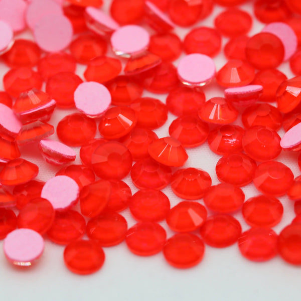 Neon Red Glass Rhinestones