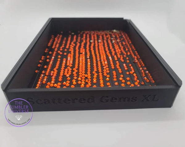 Scattered Gems XL rhinestone tumbler template with vibrant orange stones for crafting projects