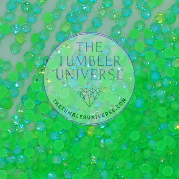 Neon AB Peridot Glass Rhinestones