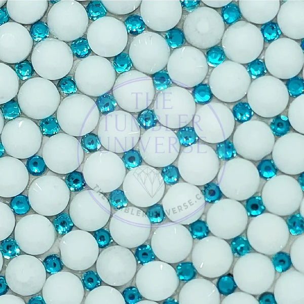 White and teal rhinestones for tumbler bling, crafting, and DIY projects