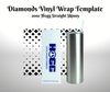 Diamonds Vinyl Wrap - 20oz Straight Skinny Hogg Rhinestone Template - The Tumbler Universe