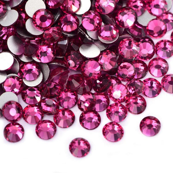 Fuchsia non-hotfix flatback glass rhinestones by The Tumbler Universe