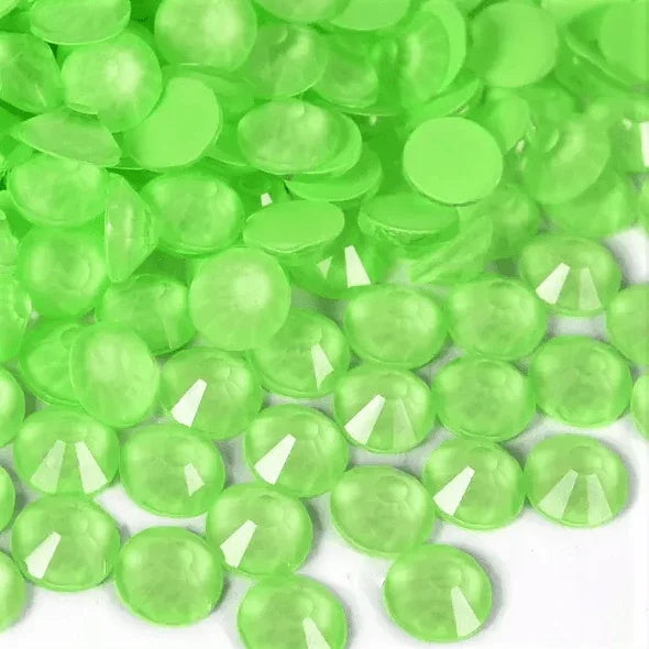 Neon Green Apple non-hotfix flatback glass rhinestones by The Tumbler Universe