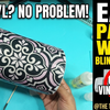 Hands holding a tumbler with ornate paper wrap design, no vinyl needed, easy bling overlay craft