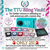 Promotional graphic for The Tumber Universe's TTU Bling Vault mystery drop, showing a turquoise metal vault, multiple glitter and rhinestone pouches, a black tray, and anniversary text on a sparkly white background.